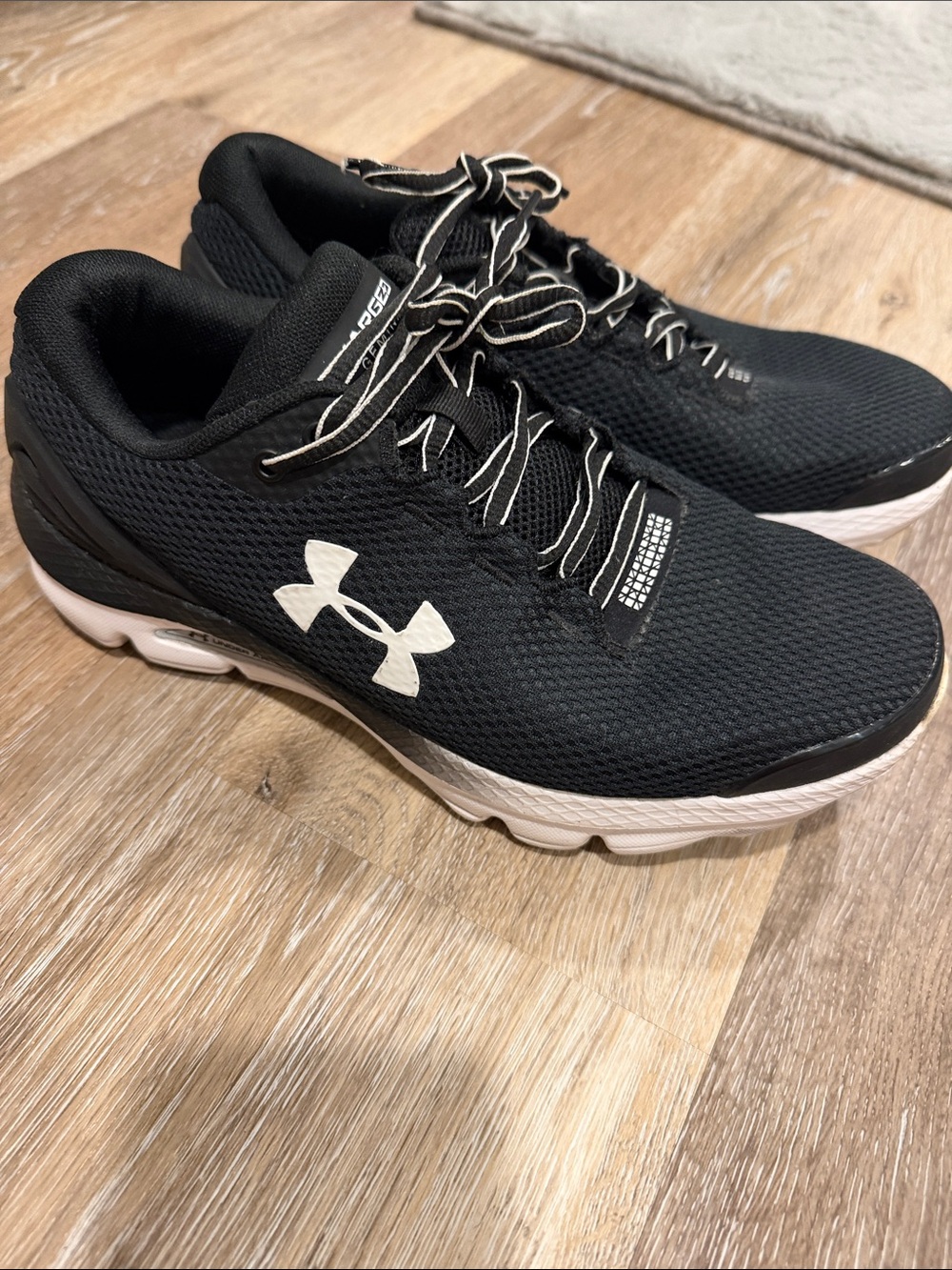 Under Armour Black and White Women's Athletic Mesh Trainers 8